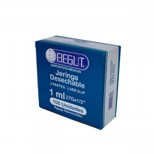 JERINGA 1ML INSULINA REMOVIBLE CAJA X 100 UND- BEGUT
