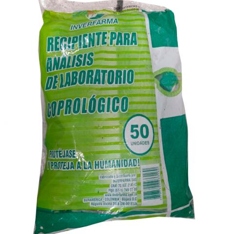 FRASCO COPROLOGICO 20CC - BOLSA X 50 UND  INVERFARMA