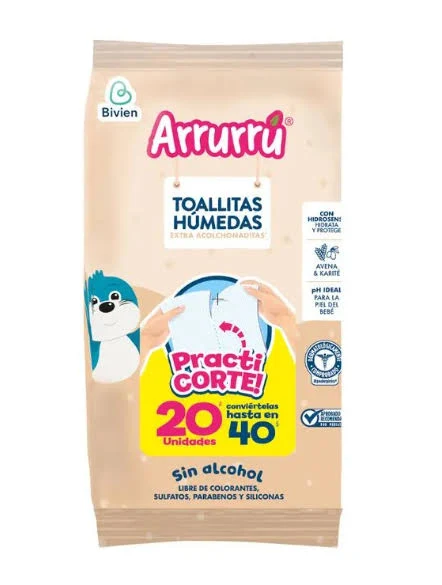 TOALLITAS HUM. ARRURRU AVENA 20 UND.