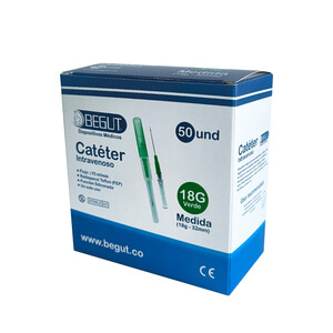 CATETER INTRAVENOSO 18G CAJA X 50 UND